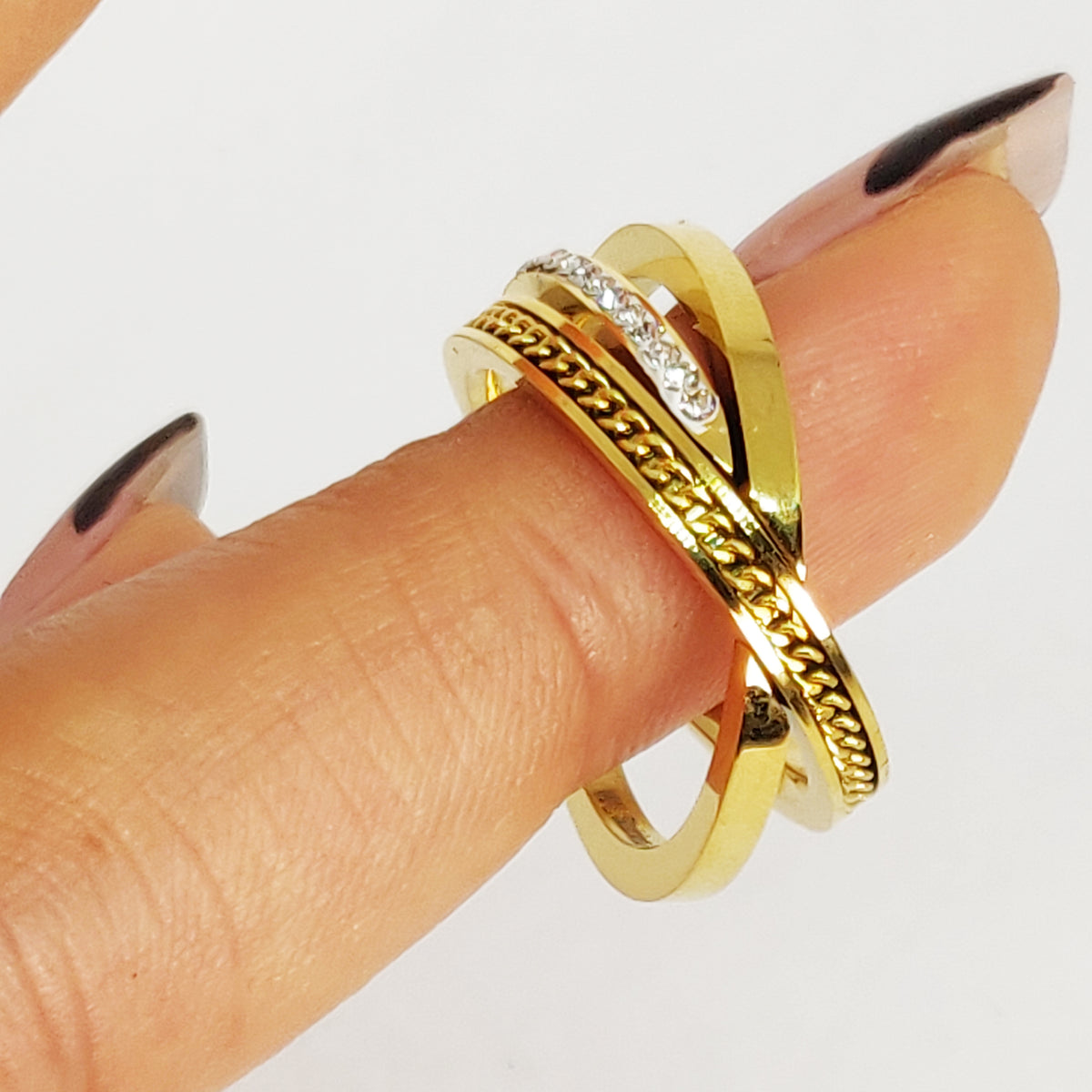 Bague Anneaux Croisés Luxe