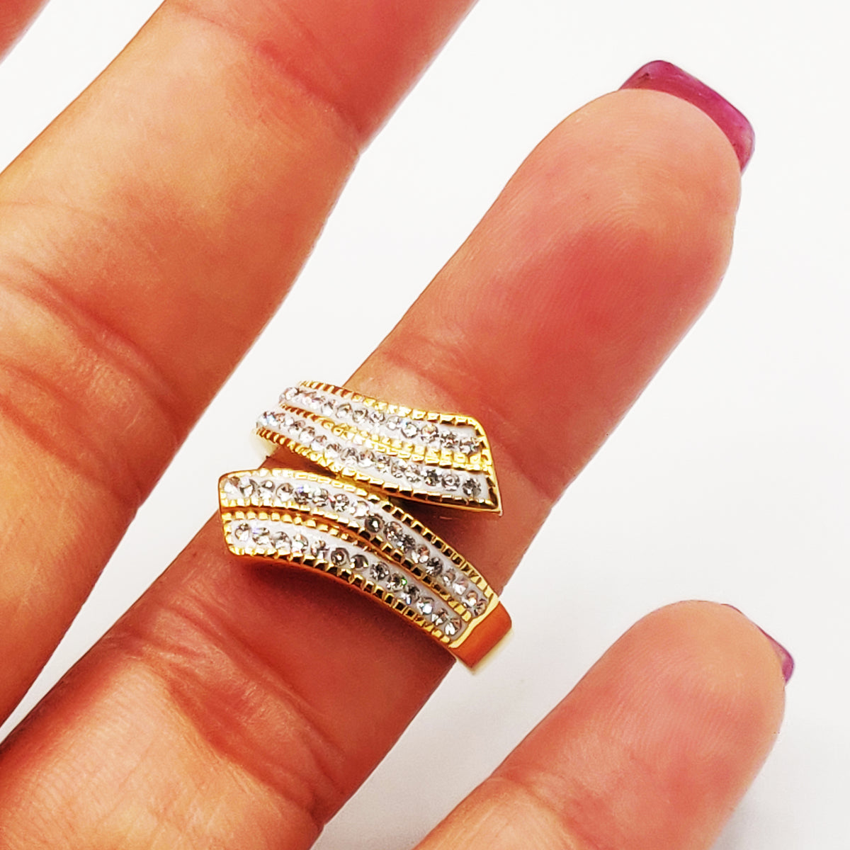 Bague Bande Cristaux Luxe