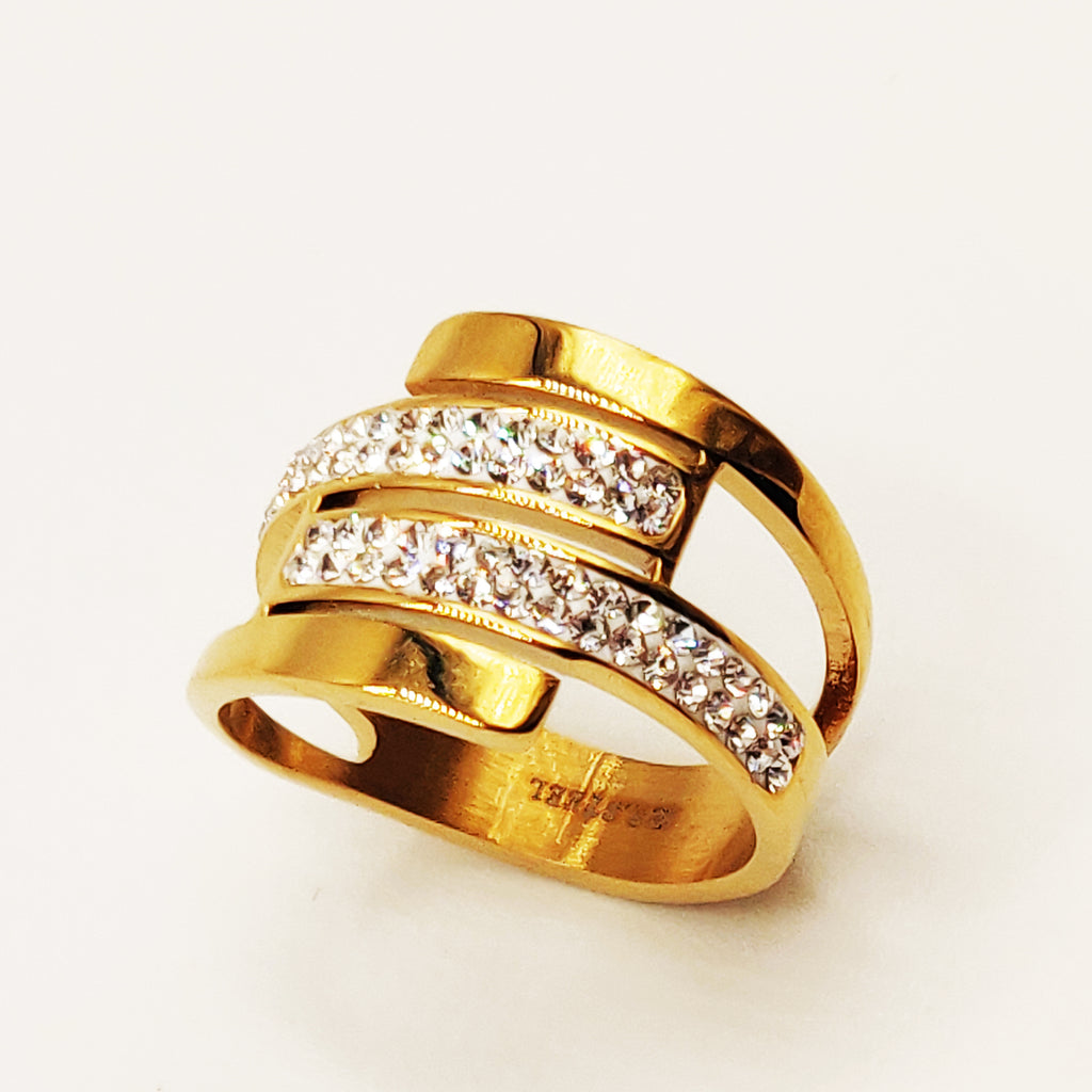 Bague Bandes Cristaux