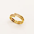 Bague Barre Cristaux Simple Luxe