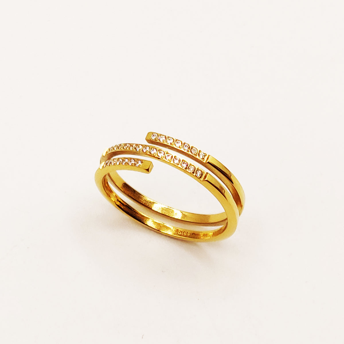 Bague Barre Cristaux Simple Luxe