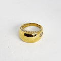Bague Bombée Brillante et Cristal