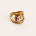 Bague Boucles Croisées Gros Cristal Luxe