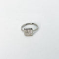Bague Carré Cristaux Argentée
