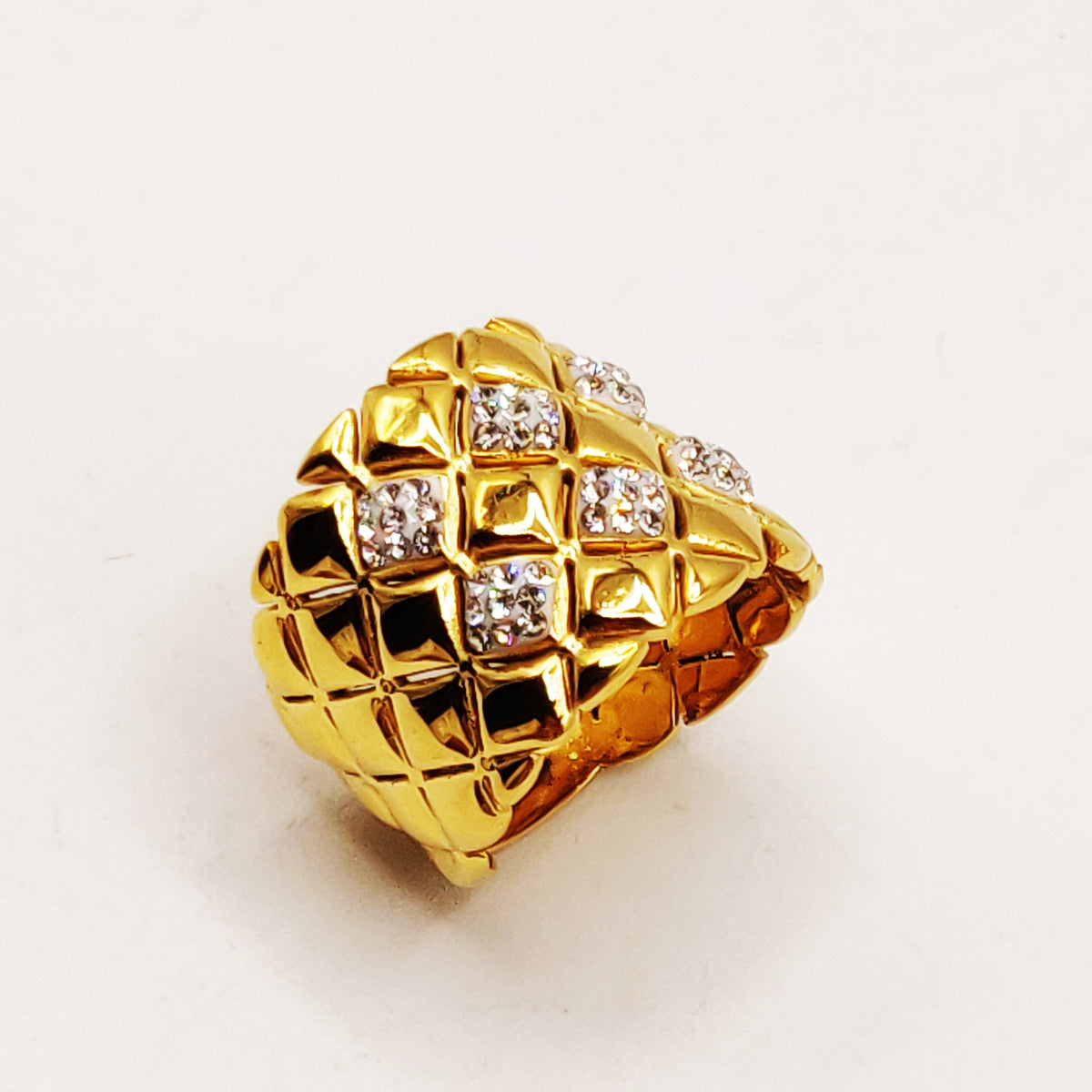 Bague Carreaux Cristaux Luxe
