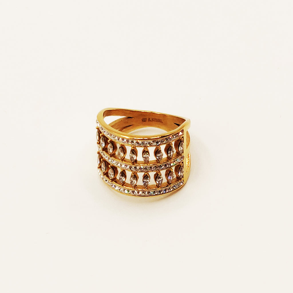 Bague Cascade Cristaux Luxe