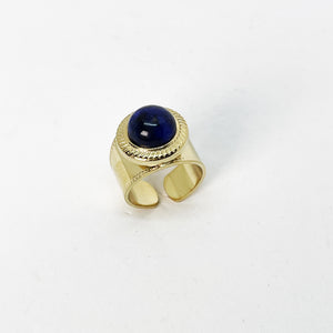 Bague Cercle Soleil Pierre Bleue