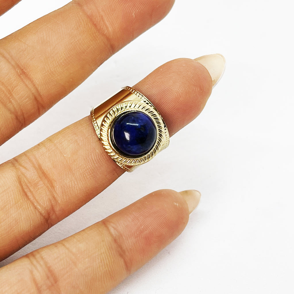 Bague Cercle Soleil Pierre Bleue