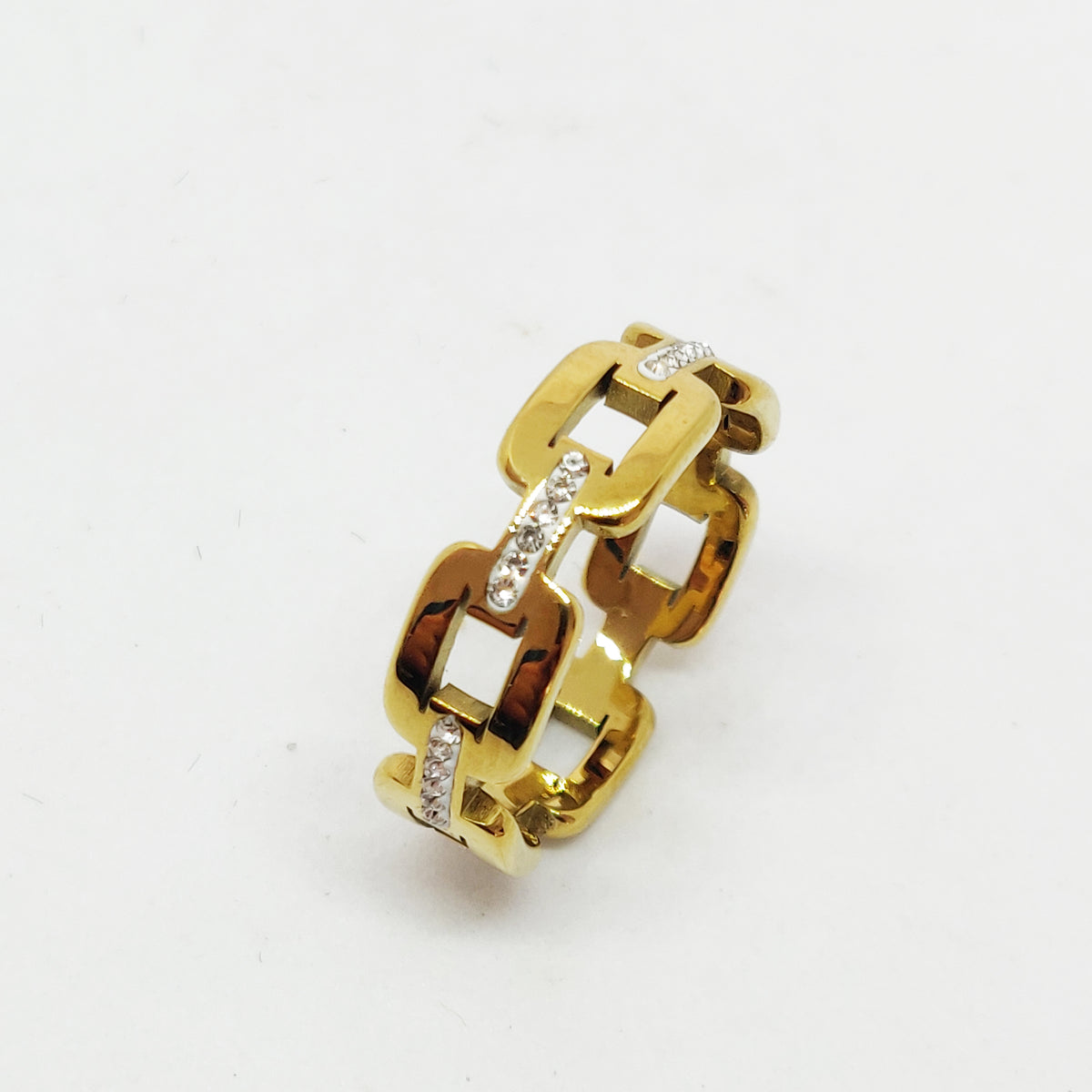 Bague Chaîne Carrée Luxe