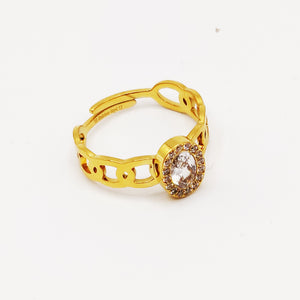 Bague Chaîne Ovale Diamant Luxe