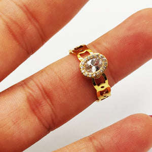Bague Chaîne Ovale Diamant Luxe