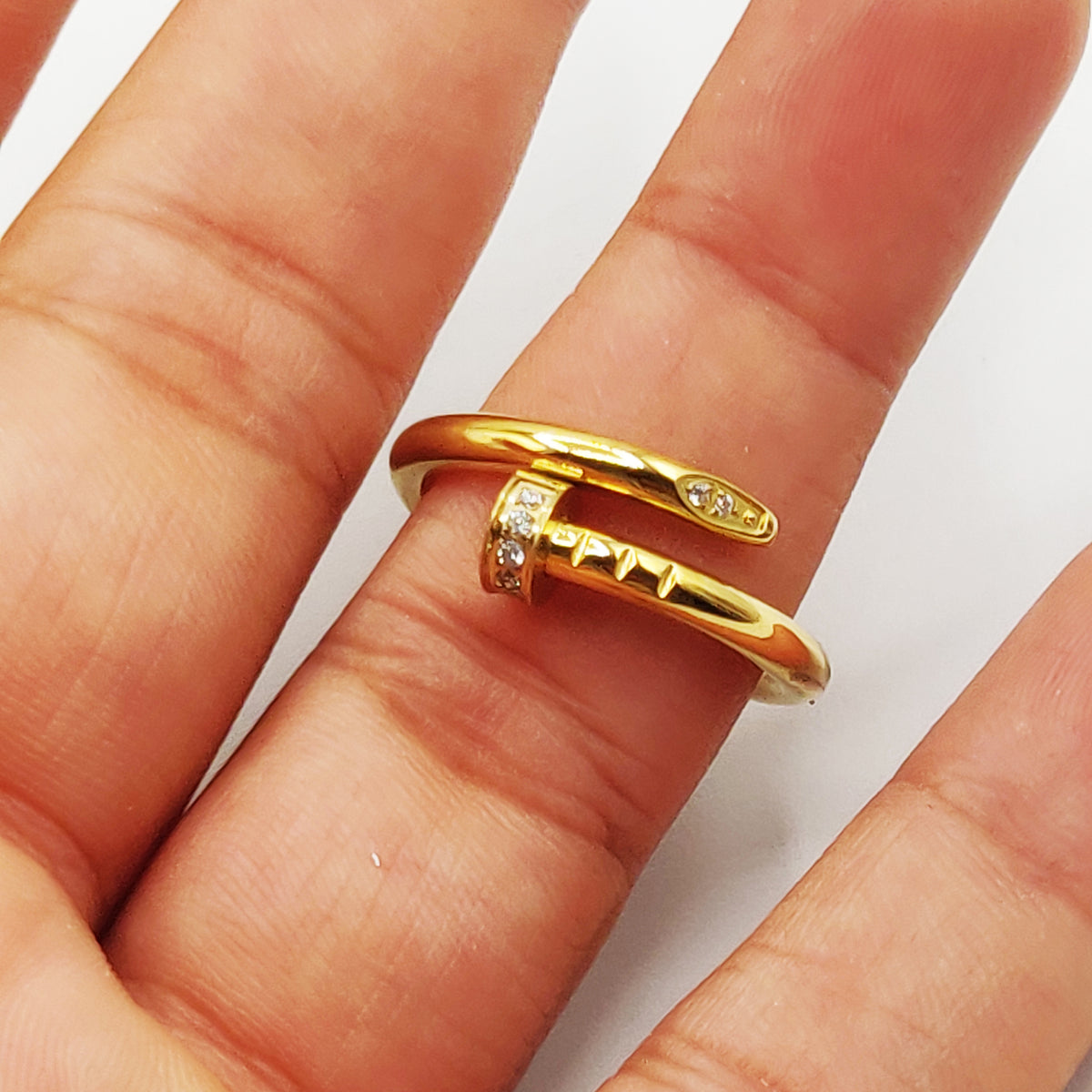 Bague Luxe Clou (Cristaux tête et bout)