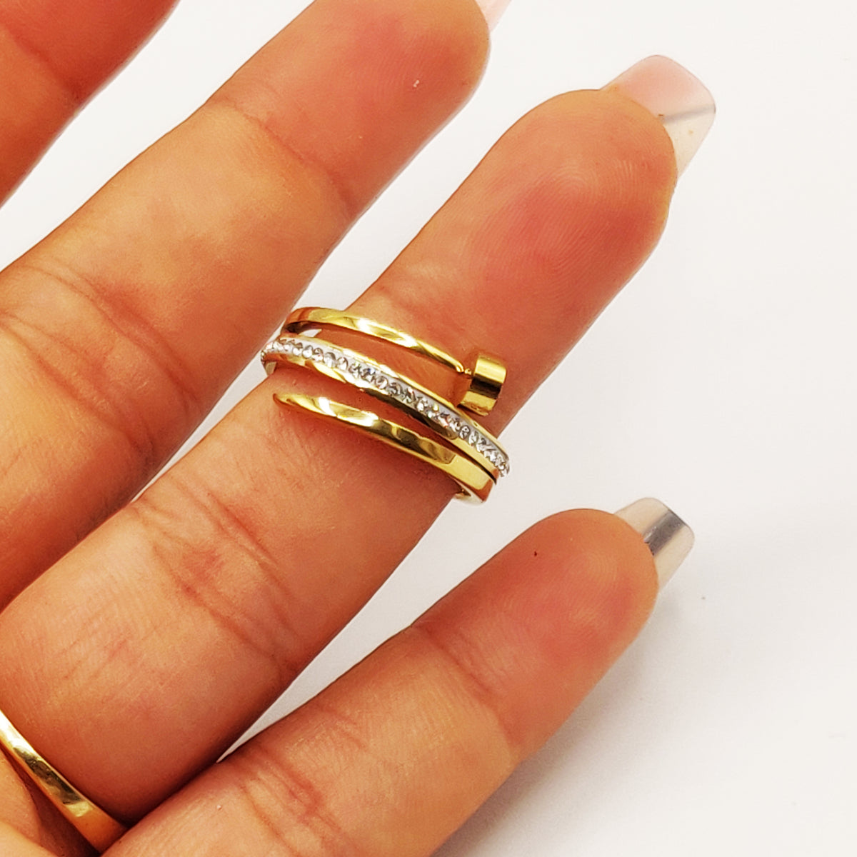 Bague Clou Luxe Tour Cristaux