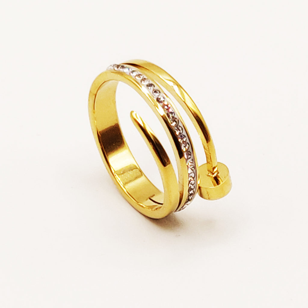 Bague Clou Luxe Tour Cristaux