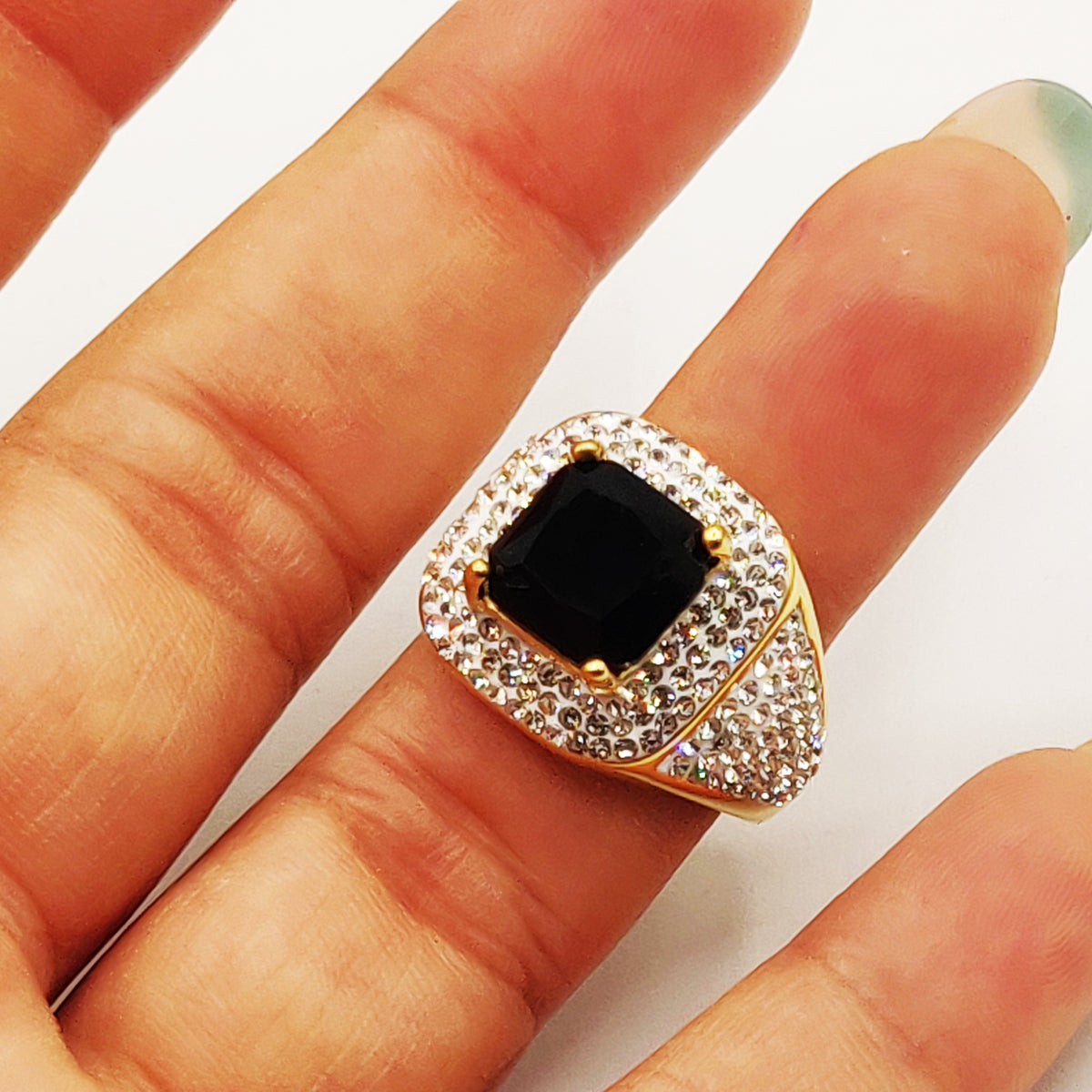 Bague Cristal Noir Full Cristaux Luxe