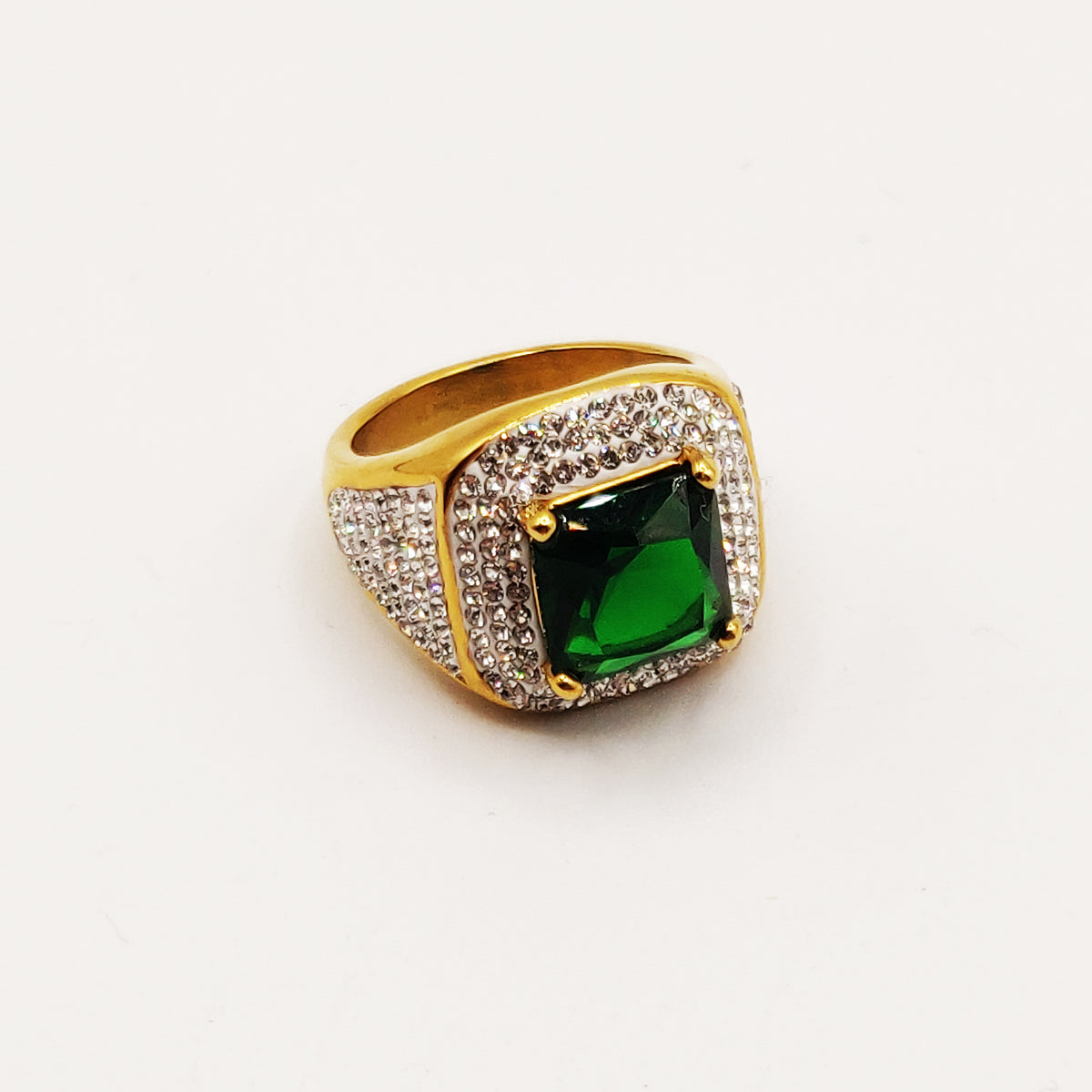 Bague Cristal Vert Émeraude Full Cristaux Luxe