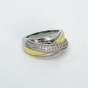 Bague Croisée Dorée et Argentée