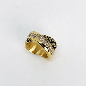 Bague Croisée Éclair Cristaux