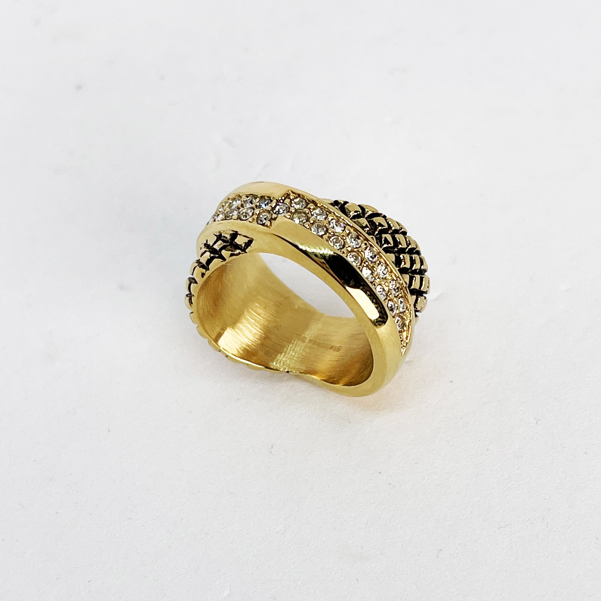 Bague Croisée Éclair Cristaux