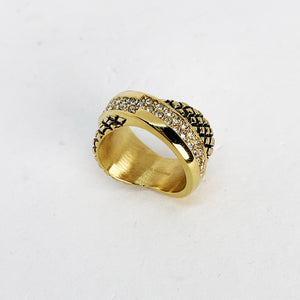 Bague Croisée Éclair Cristaux