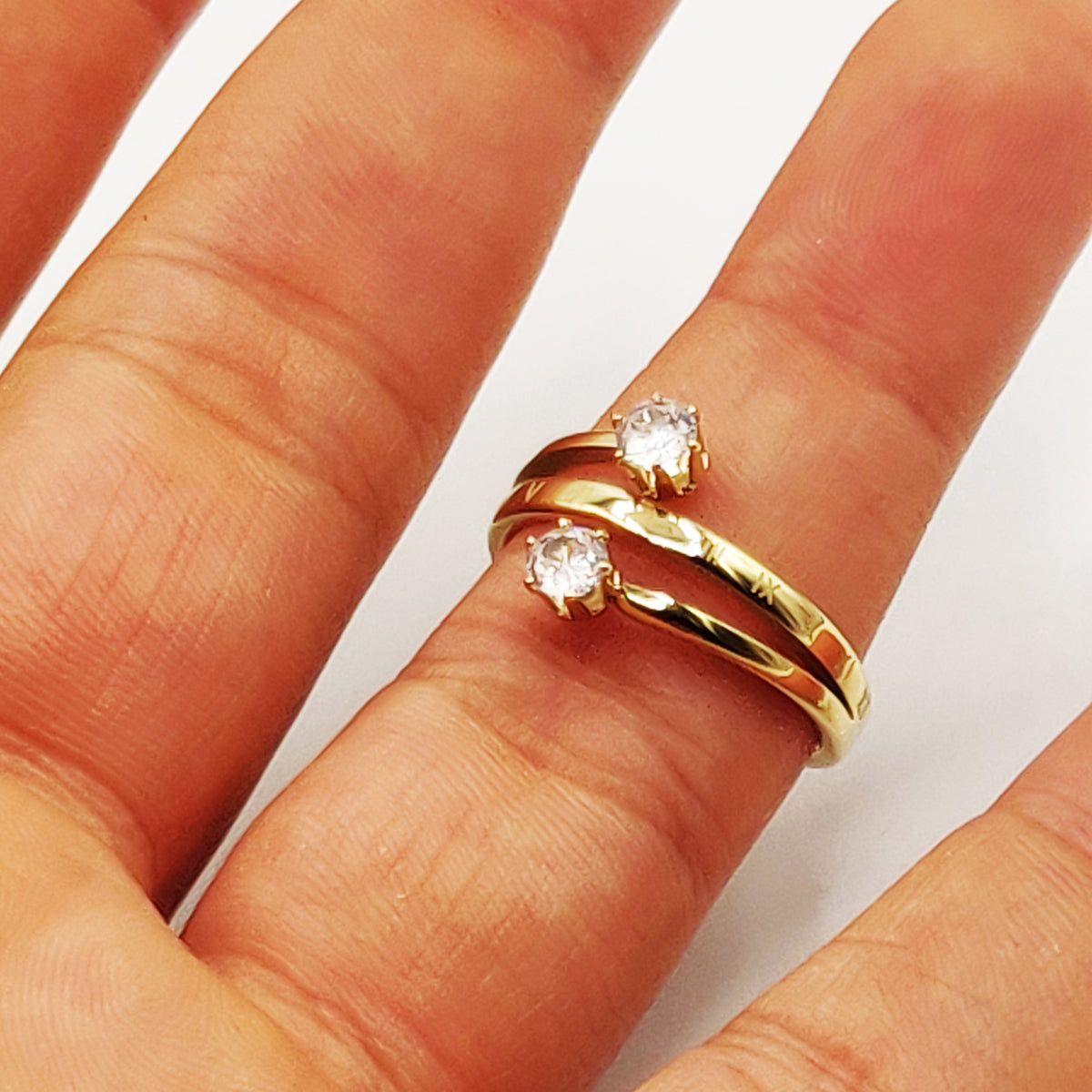 Bague Double Cristaux Romain Luxe