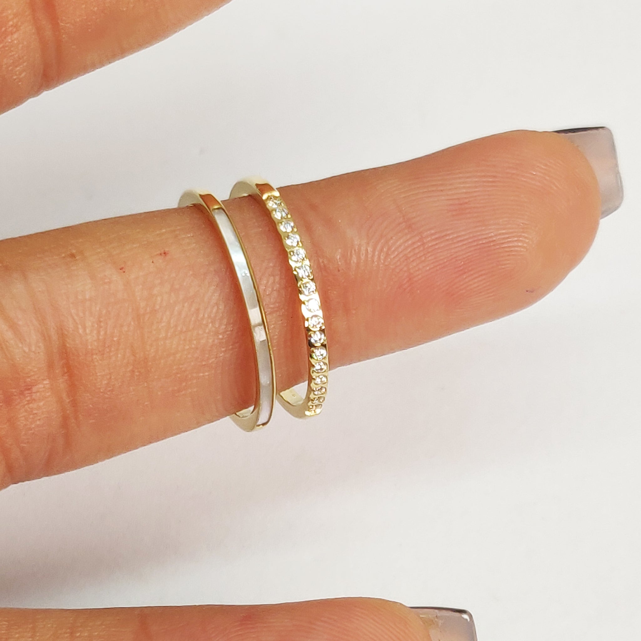 Bague Double Lignes Cristaux