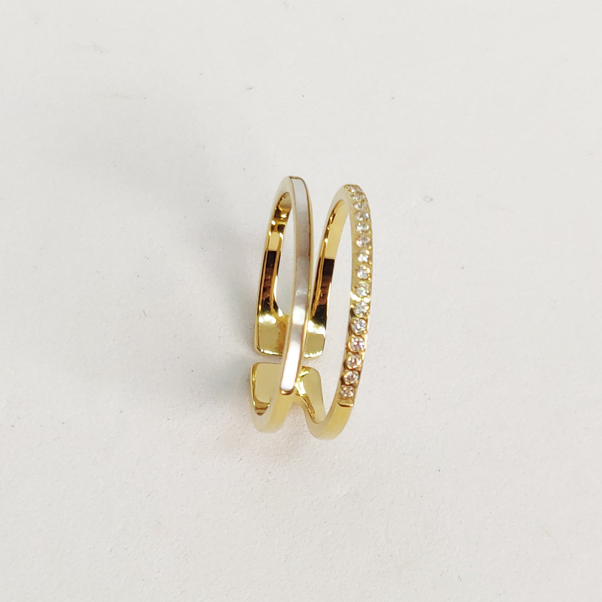 Bague Double Lignes Cristaux