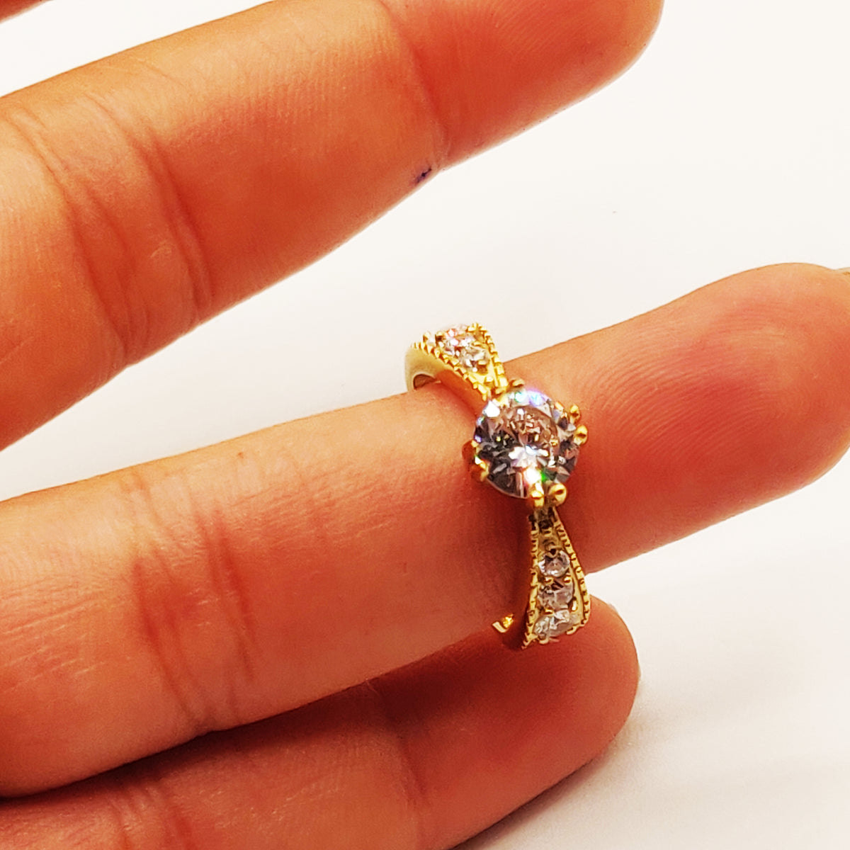 Bague Fiançailles Gros Cristal ex