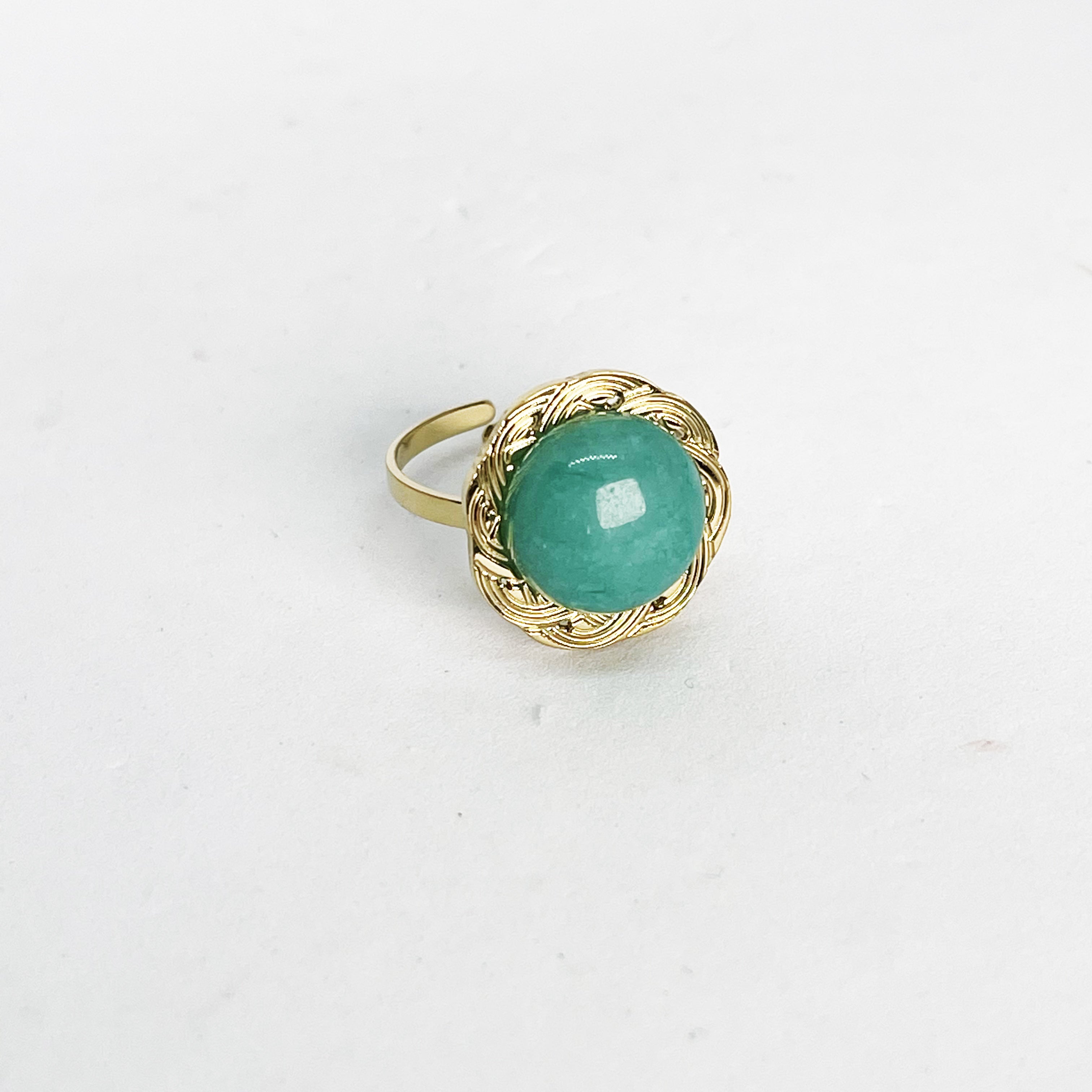 Bague Fleur Perle Bleue