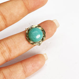 Bague Fleur Perle Bleue