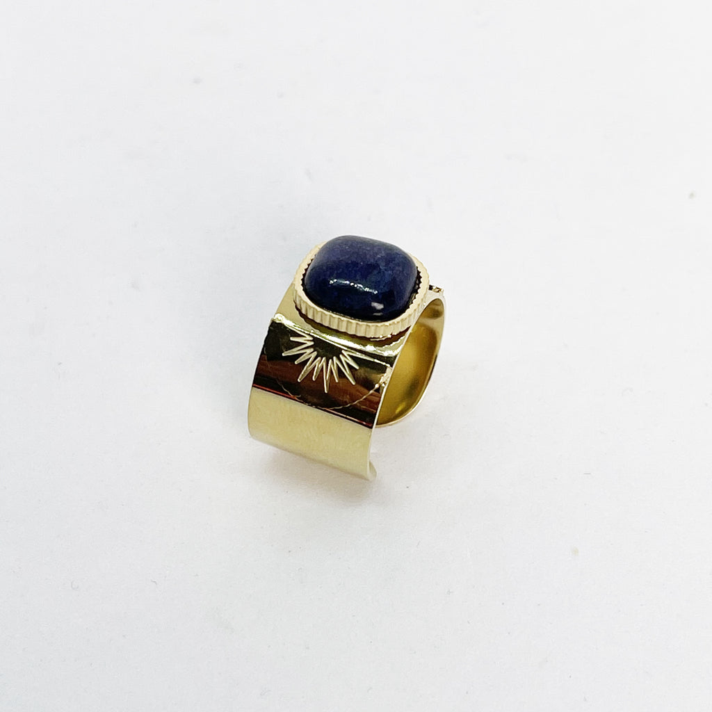 Bague Gros Cristal Bleu