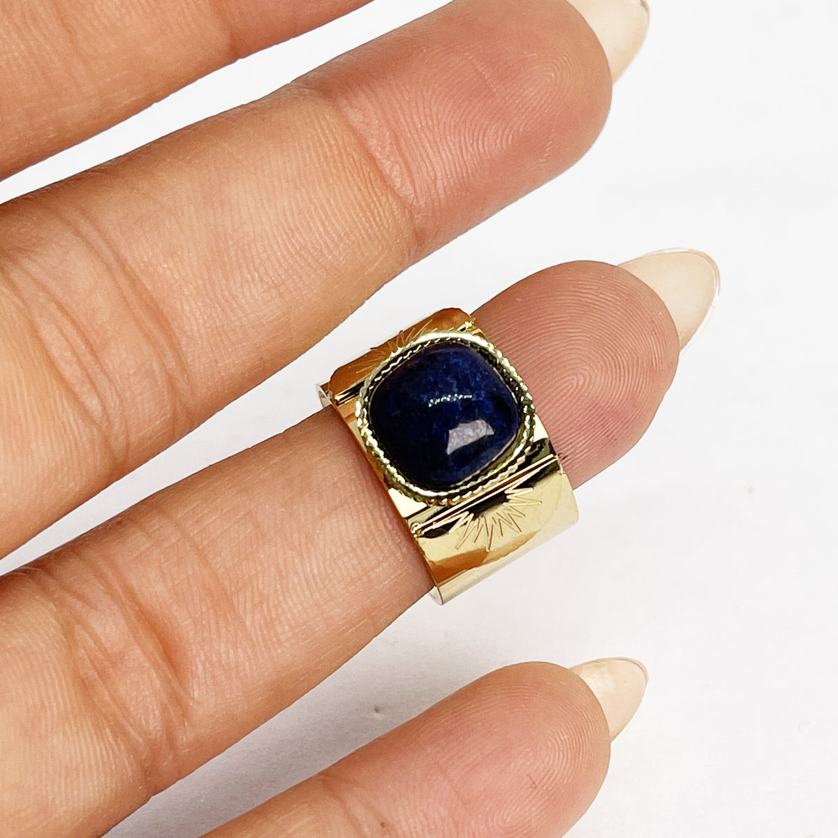 Bague Gros Cristal Bleu