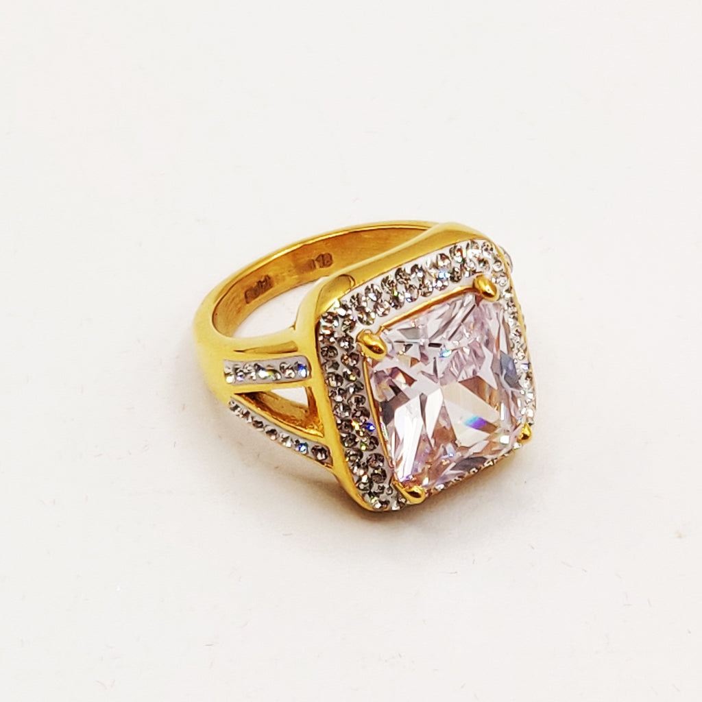Bague Gros Cristal Tour Cristaux Luxe