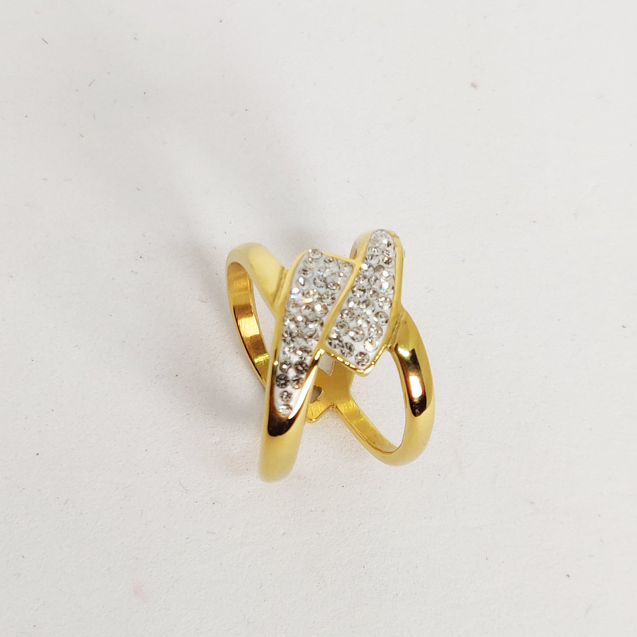 Bague Lignes Croisées Cristaux