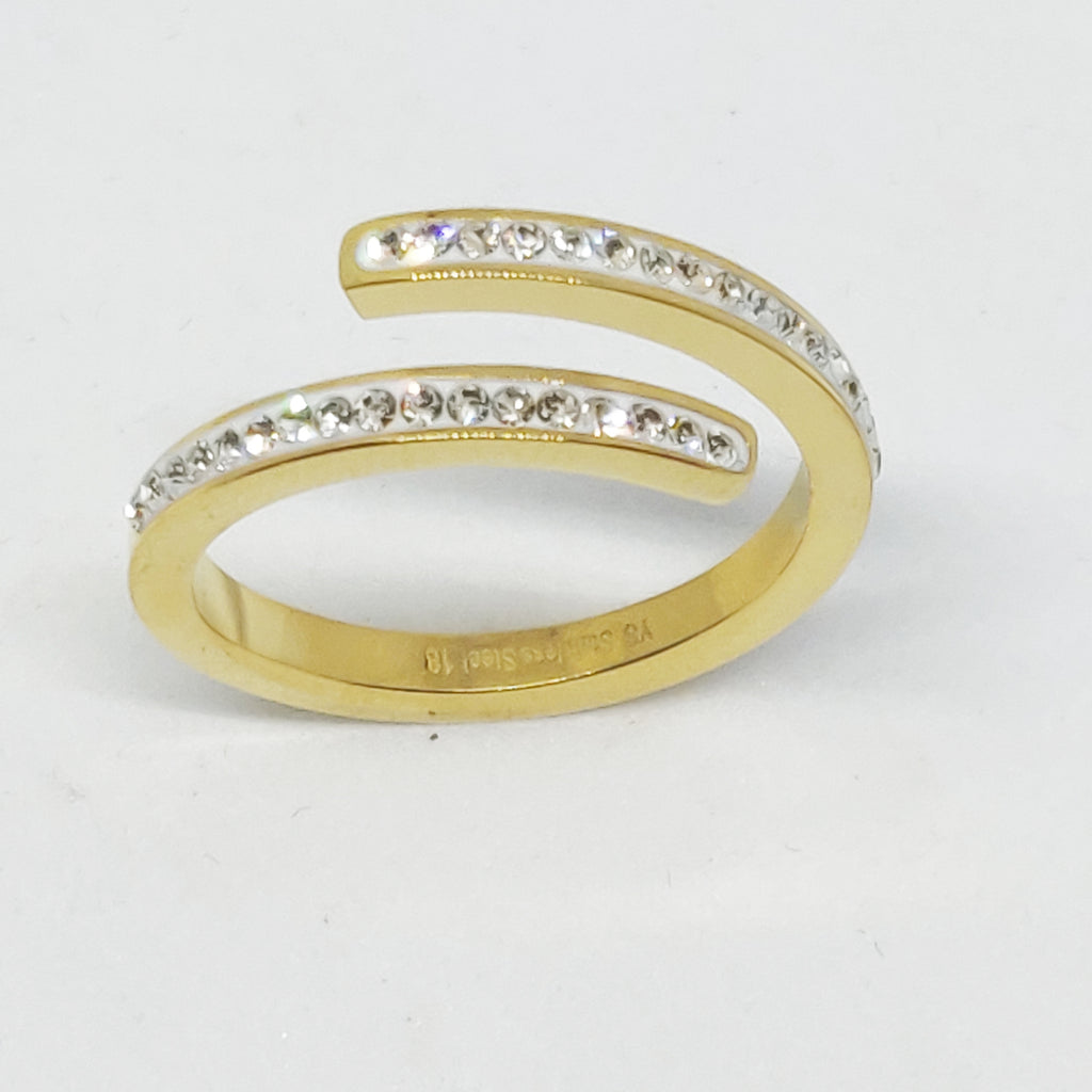 Bague Lignes Parallèles Cristaux