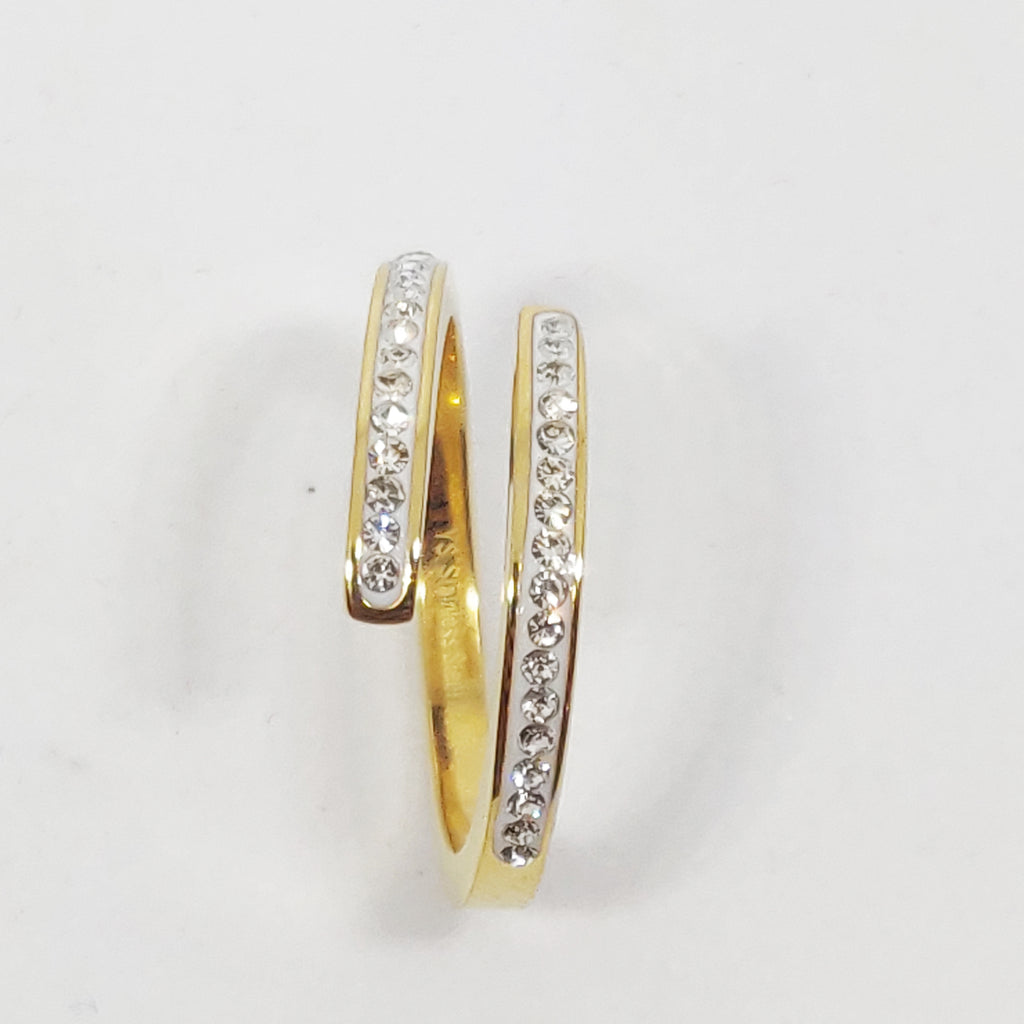 Bague Lignes Parallèles Cristaux