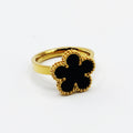 Bague Marguerite Noire Tour Perles d'imitation Luxe