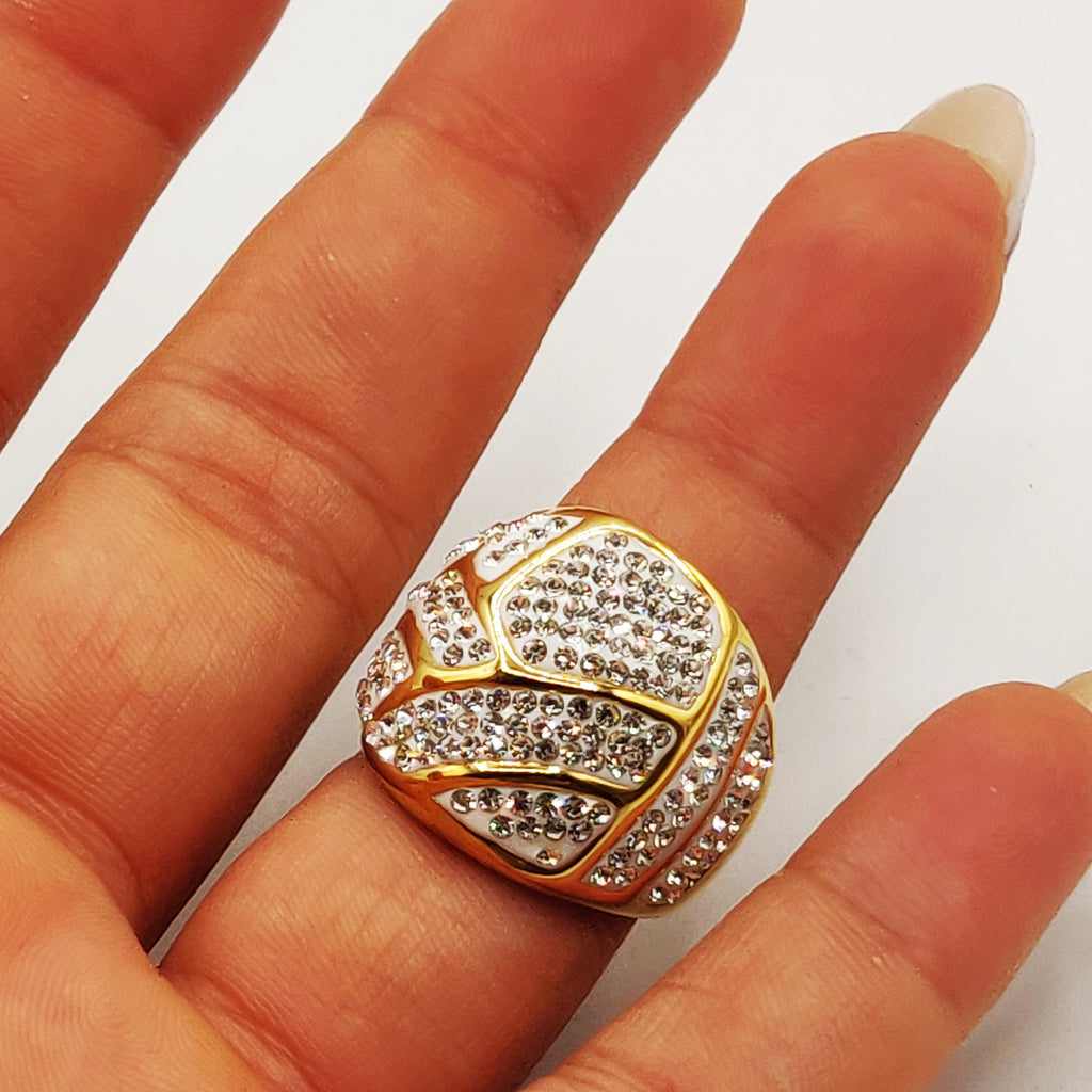 Bague Motifs Cristaux Luxe