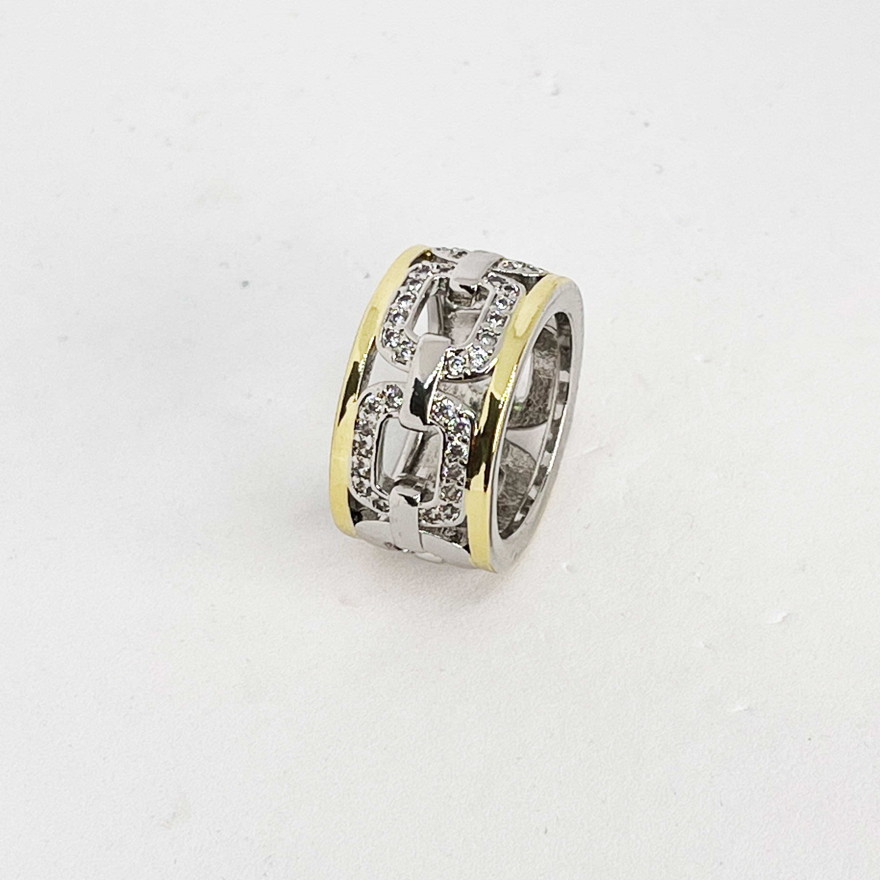 Bague Multi Chaînes Dorée et Argentée