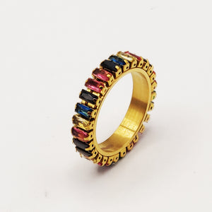 Bague Multi Cristaux Multicolores
