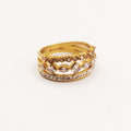 Bague Multi Diamants Lignes Cristaux