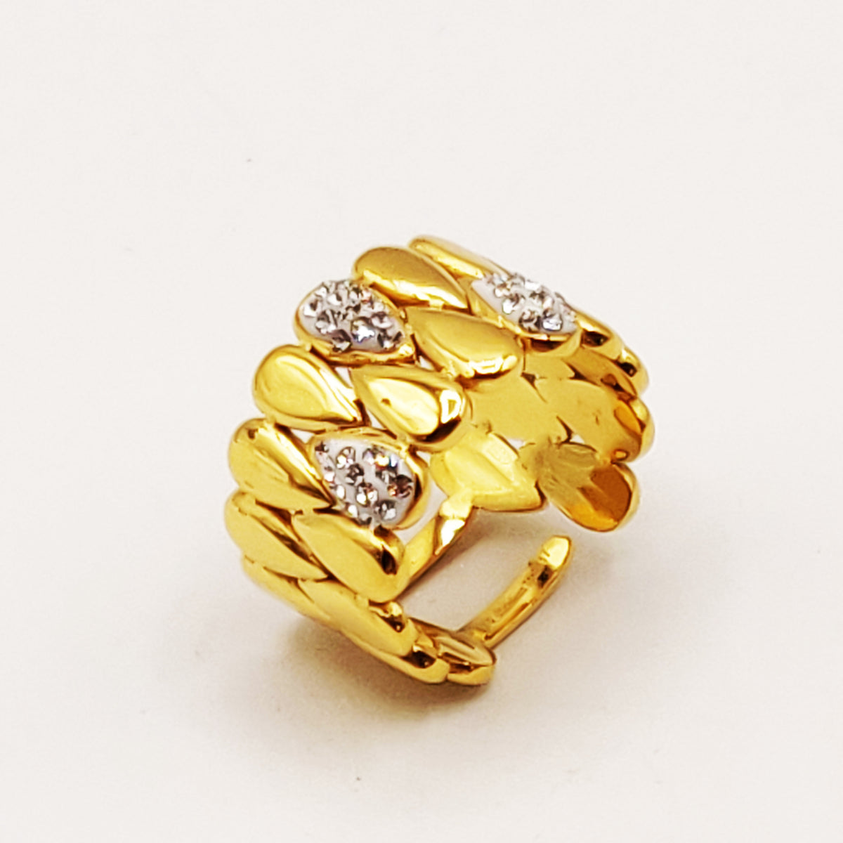 Bague Multi Gouttes Cristaux Luxe