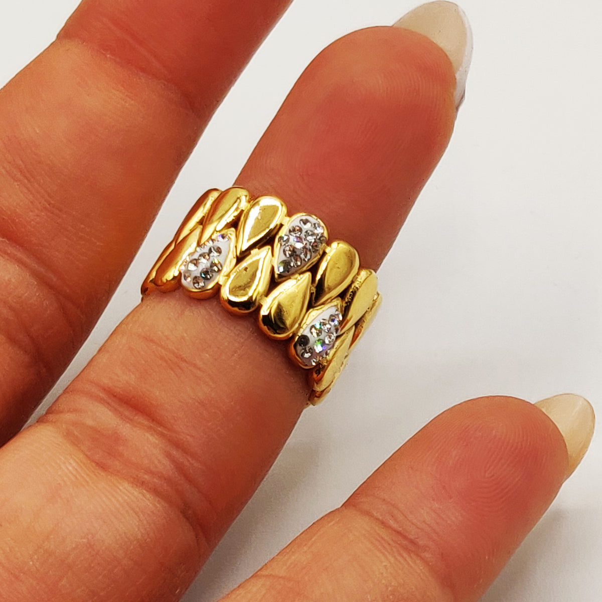 Bague Multi Gouttes Cristaux Luxe