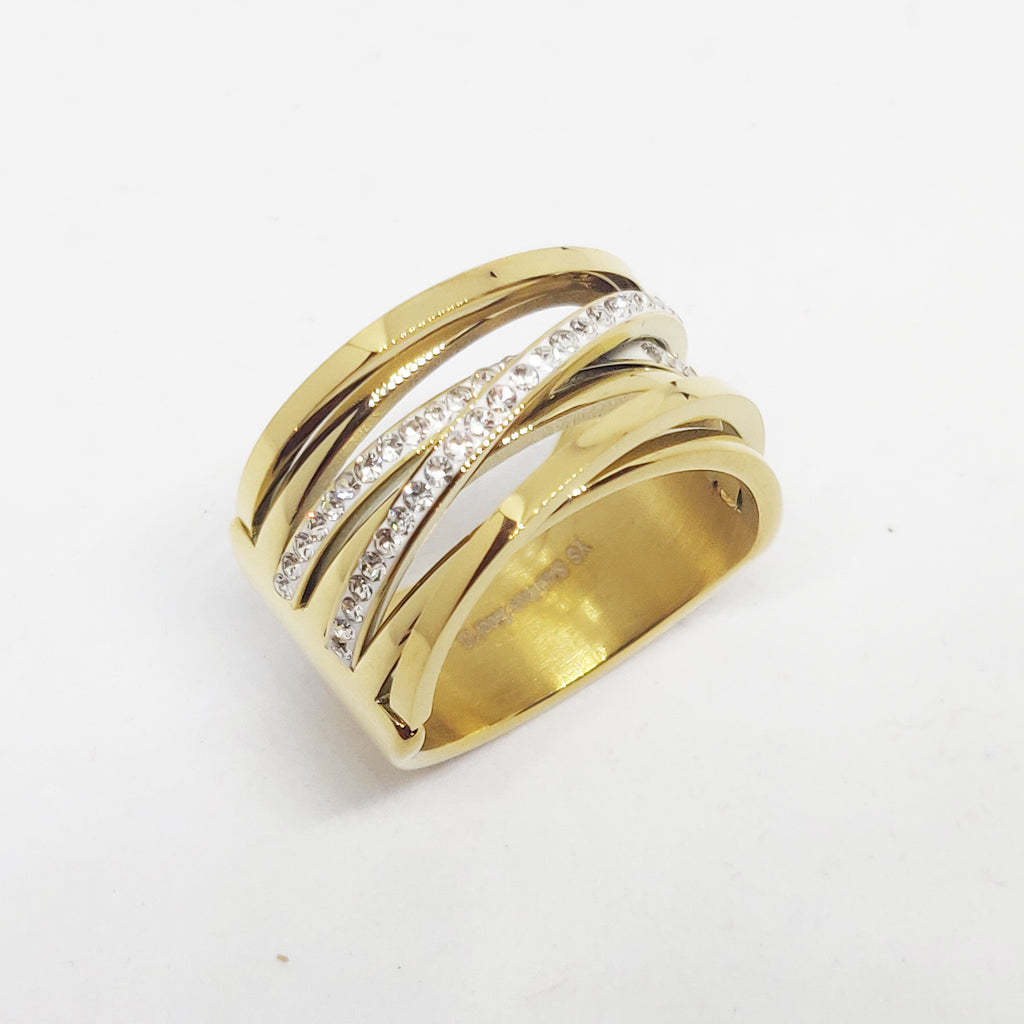 Bague Multi Lignes Cristaux