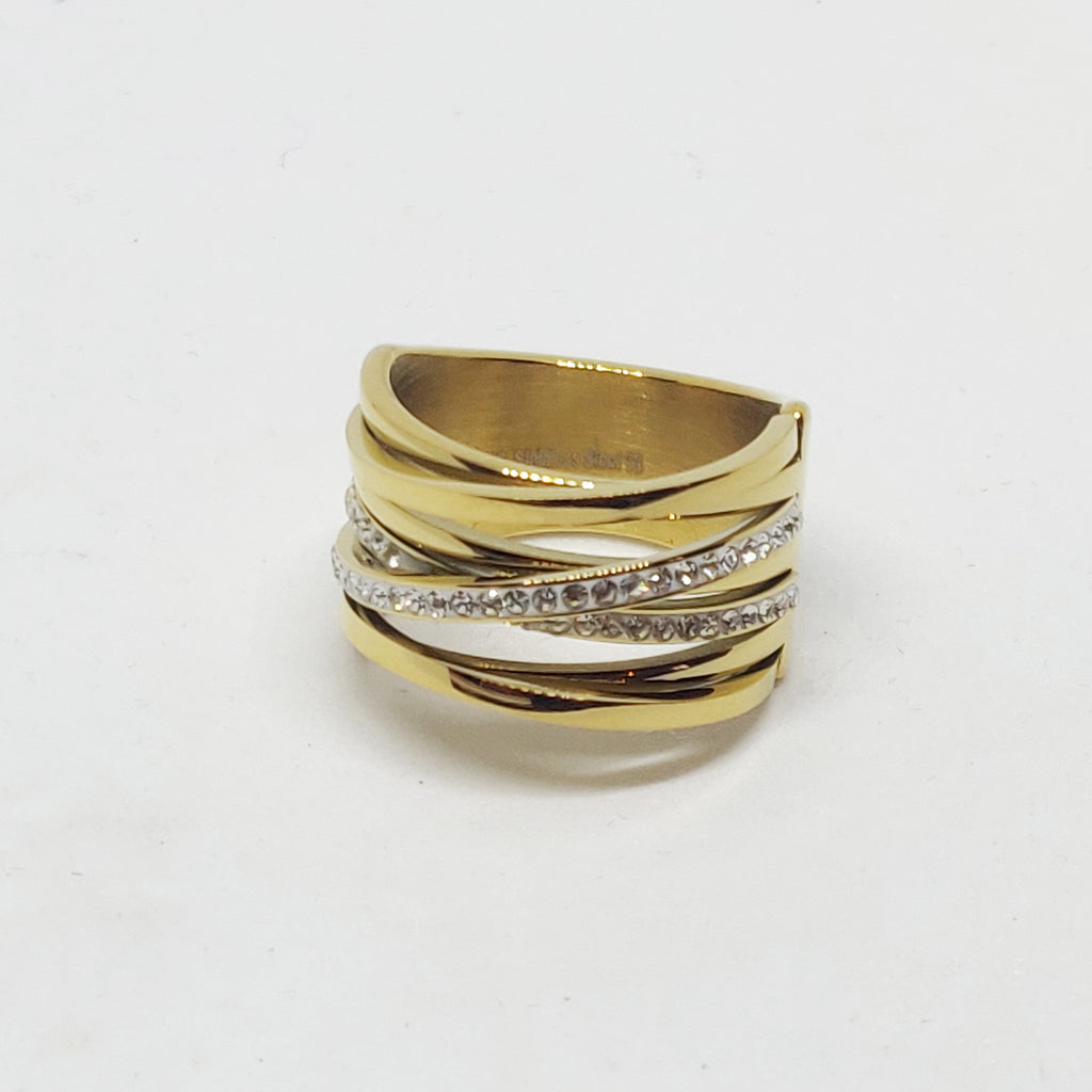 Bague Multi Lignes Cristaux