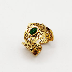 Bague Multi Mains de Fatma et Pierre Verte Luxe