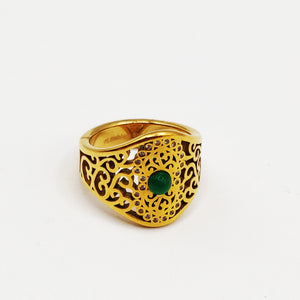 Bague Orientale Pierre Verte luxe