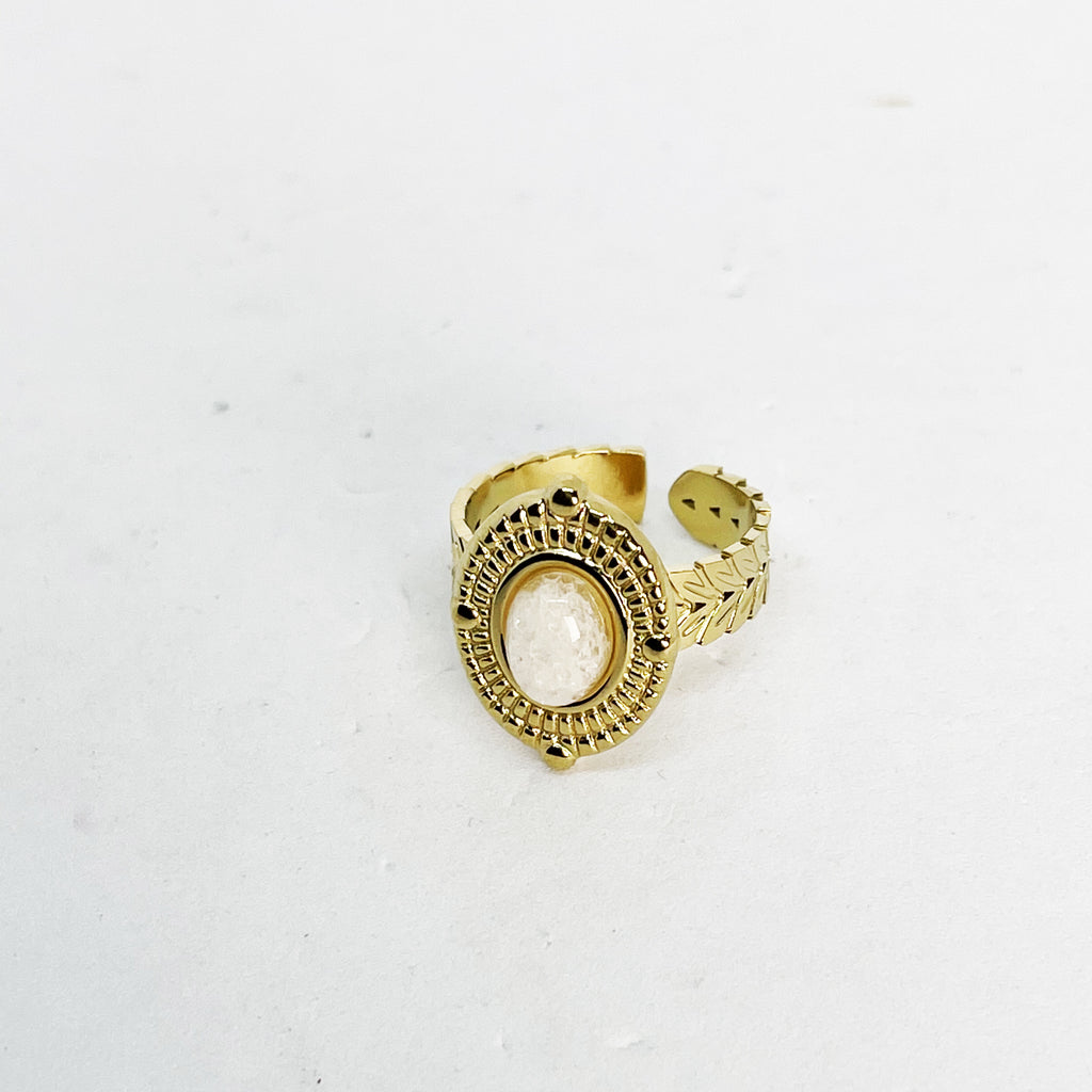 Bague Ovale Perle Blanche