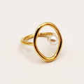 Bague Ovale Perle Blanche Simple