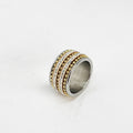Bague Perles et Cristaux Dorée et Argentée